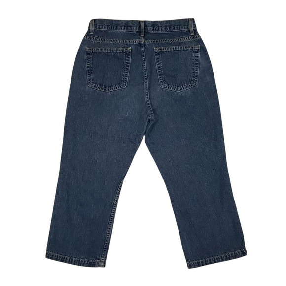 Vtg Gap BootCut Capri Jeans 8 Womens Rigid USA Made Dark Blue Mid Rise 30 x 20.5 - Picture 2 of 9